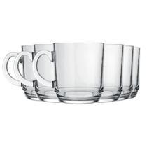 Kit 6 Canecas Aspen Vidro Diamante 300Ml Xícara de Café Kit 6 Canecas Aspen Vidro Diamante 300Ml Xícara de Café
