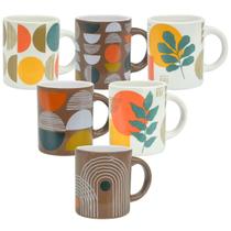 Kit 6 Canecas Cerâmica Chá Café Coffee Time 80Ml Kit 6 Canecas Cerâmica Chá Café Coffee Time 80Ml