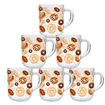 Kit 6 Canecas de Café da manhã 250ml em Vidro modelo Donut