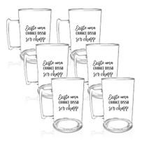 Kit 6 Canecas De Chopp Acrílico Personalizadas Chance De Ser Kit 6 Canecas De Chopp Acrílico Personalizadas Chance De Ser