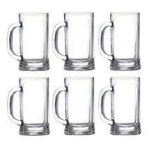 Kit 6 Canecas de Chopp Cerveja de Vidro de 500ml Bar Restaurante