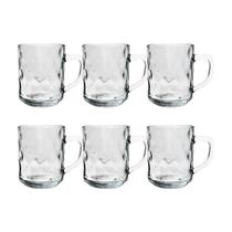 Kit 6 Canecas De Vidro Bubles Relevo Em Casa Tem 245ml Kit 6 Canecas De Vidro Bubles Relevo Em Casa Tem 245ml