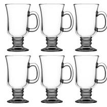 Kit 6 Canecas De Vidro Irish Coffee Para Café Leite Chocolate - Capacidade 230mL Cada - Class Home Kit 6 Canecas De Vidro Irish Coffee Para Café Leite Chocolate - Capacidade 230mL Cada - Class Home