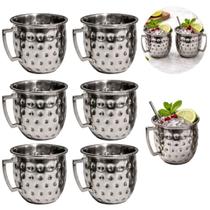 Kit 6 Canecas Moscow Mule 70ml Copo Drink Martelado