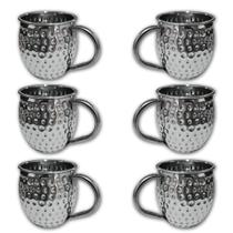 Kit 6 Canecas Moscow Mule Martelada Drink Premium 580Ml Inox Kit 6 Canecas Moscow Mule Martelada Drink Premium 580Ml Inox