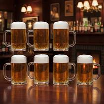 Kit 6 Canecas Para Chopp Cerveja Bebidas Vidro Bar 390ml