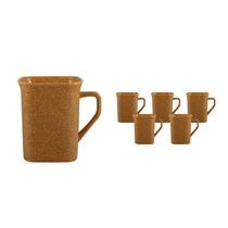 Kit 6 Canecas Quadrada Fibra Madeira Green 250Ml