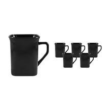 Kit 6 Canecas Quadrada Preto 250Ml Plástico Premium