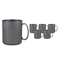 Kit 6 Canecas Redonda Prata 400Ml Plástico Premium Kit 6 Canecas Redonda Prata 400Ml Plástico Premium