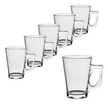 Kit 6 Canecas Tily Xícara Vidro 265ml para Café Chá Cappuccino Kit 6 Canecas Tily Xícara Vidro 265ml para Café Chá Cappuccino