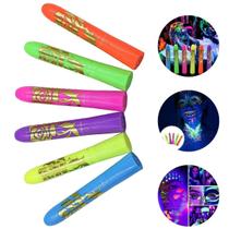 Kit 6 Caneta Cera Tinta Pintura Facial Corporal Rosto Fluorescente Neon Carnaval Festa Balada - Armarinhos BS