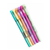 Kit 6 caneta colorida perfurmada esferografica twist trend 1.0 mm escrita media com 6 pecas