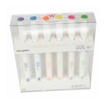 Kit 6 Caneta Ginza Fine Pro 4 Fine Line Ponta Fina 0.4mm POP ART Neon Newpen