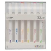 Kit 6 Caneta Ginza Pro Fine.4 Fine Line Ponta Fina 0.4mm Newpen