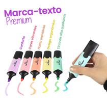 Kit 6 Caneta Marca Texto Marcador de Texto 6 Cores Escritório Material Escolar Home Office