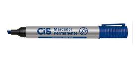 Kit 6 Caneta Marcador Permanente Chanfrada Azul Cis