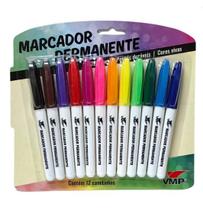 Kit 6 Canetão Permanente para Tecido Artesanato Costura DIY Risco Em Tecido 6 Cores Coloridas Forte