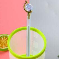 Kit 6 canetas de gel delicada bola de cristal divertida papelaria criativa