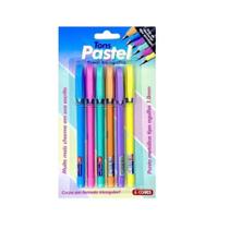 Kit 6 Canetas Esferográfica Tons Pastel Ponta Agulha 1.0mm - Kaz Kit 6 Canetas Esferográfica Tons Pastel Ponta Agulha 1.0mm - Kaz