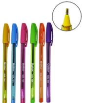 Kit 6 canetas esferográficas coloridas de qualidade