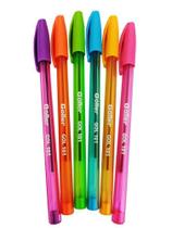 Kit 6 canetas esferográficas coloridas - ponta média 1.0mm - GOLLER