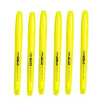Kit 6 canetas marca texto cor neon escolar