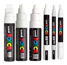 KIT 6 Canetas Posca Branca PC-1M.3M.5M.7M.8K e 17K Uni-Ball KIT 6 Canetas Posca Branca PC-1M.3M.5M.7M.8K e 17K Uni-Ball