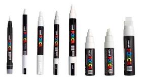 KIT 6 Canetas Posca Branca PC-1MR.3M.5M.7M.8K e 17K Uni-Ball KIT 6 Canetas Posca Branca PC-1MR.3M.5M.7M.8K e 17K Uni-Ball