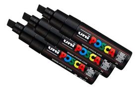 Kit 6 Canetas POSCA PC-5M e PC-8K Pretas