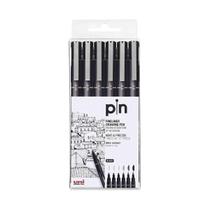 Kit 6 Canetas Técnicas UniBall Pin Preta Fine Line Nanquim Desenho Ilustração Durável Secagem Rápida Kit 6 Canetas Técnicas UniBall Pin Preta Fine Line Nanquim Desenho Ilustração Durável Secagem Rápida