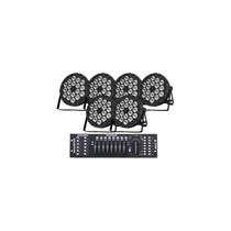 Kit 6 Canhao Refletor 18 Leds Rgbw 12w Quadriled Mesa Dmx
