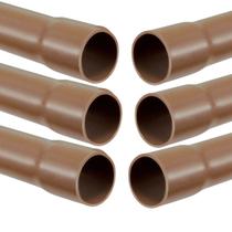 Kit 6 Cano Tubo Pvc Soldável Marrom 50mm 1 Metro Hidráulic