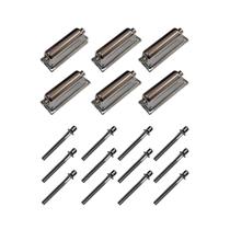 Kit 6 Canoas Tom Caixa Cromo 18.3 + 12 Parafusos 51 X 6Mm M6