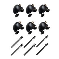 Kit 6 Canoas Tom Caixa Preta 19.05 + 6 Parafusos 51 X 6Mm M6