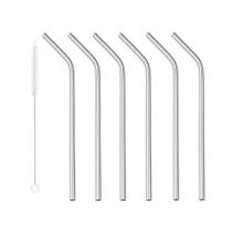 Kit 6 Canudos De Aço Inox Com Escova De Limpeza Kit 6 Canudos De Aço Inox Com Escova De Limpeza