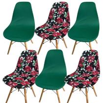 Kit 6 Capa Cadeira Charles Eames Eiffel Pé Palito Malha