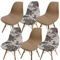 Kit 6 Capa Cadeira Charles Eames Eiffel Pé Palito Malha