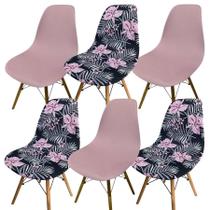 Kit 6 Capa Cadeira Charles Eames Eiffel Pé Palito Malha