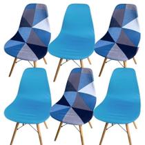 Kit 6 Capa Cadeira Charles Eames Eiffel Pé Palito Malha