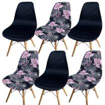 Kit 6 Capa Cadeira Charles Eames Eiffel Pé Palito Malha