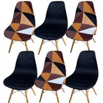 Kit 6 Capa Cadeira Charles Eames Eiffel Pé Palito Malha