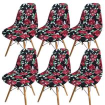 Kit 6 Capa Cadeira Charles Eames Eiffel Pé Palito Malha