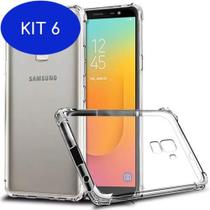 Kit 6 Capa Capinha Anti Shock Transparente Samsung Galaxy J8