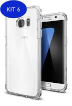 Kit 6 Capa Capinha Anti Shock Transparente Samsung Galaxy S6 Edge