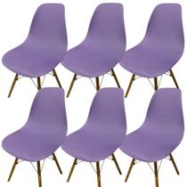 Kit 6 Capa de Cadeira Charles Eames Eiffel Pé Palito Malha Lisa