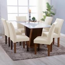 Kit 6 Capa de Cadeira Jantar Spandex Premium Tecido Malha Lisa Tamanho Universal Mesa 6 Lugar