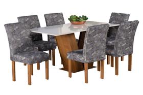 Kit 6 capas cadeira estampada e lisa malha gel forte resistente premium