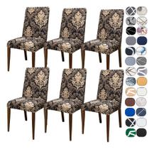 Kit 6 Capas Cadeira Jantar Tecido Importado Spandex E Marroc