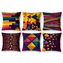 Kit 6 Capas de Almofada 40cm x 40cm Decorativas Estampadas Sala Sofá Quarto