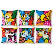 Kit 6 Capas de Almofada 40cm x 40cm Decorativas Estampadas Sala Sofá Quarto